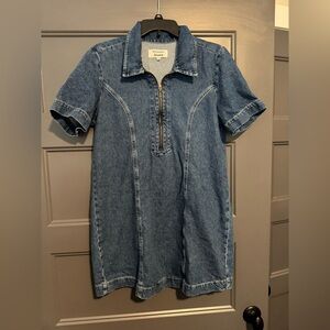 Reformation Blue Denim Zip-Up Dress